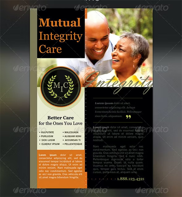 Elderly Care PSD Flyer Template