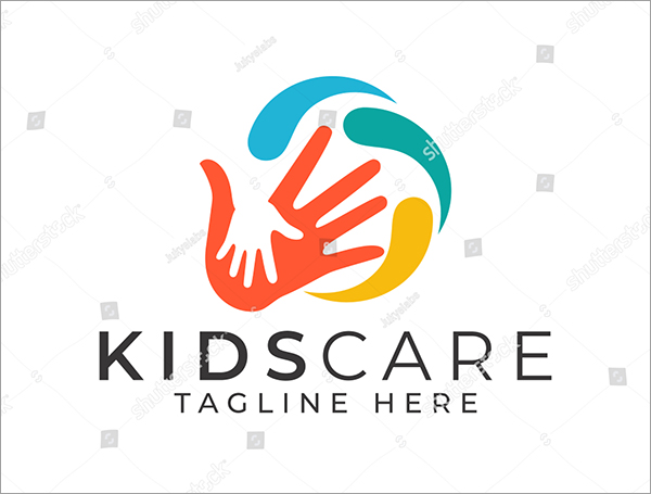 Kids Care Logo Design Vector Template