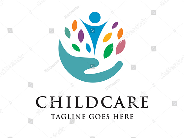 Child Care Colorful Vector Logo Template