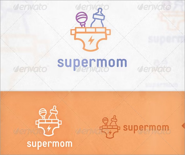 Supermom Baby Care Logo Template