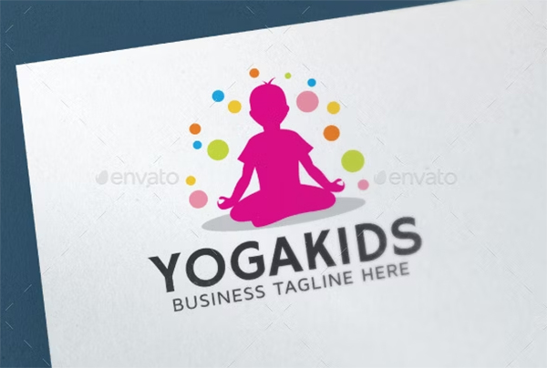Yoga Kids Logo Template