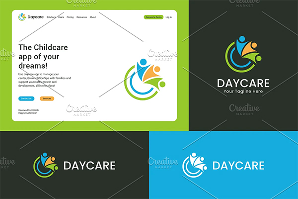 Childcare & Kids care and Daycare Logo