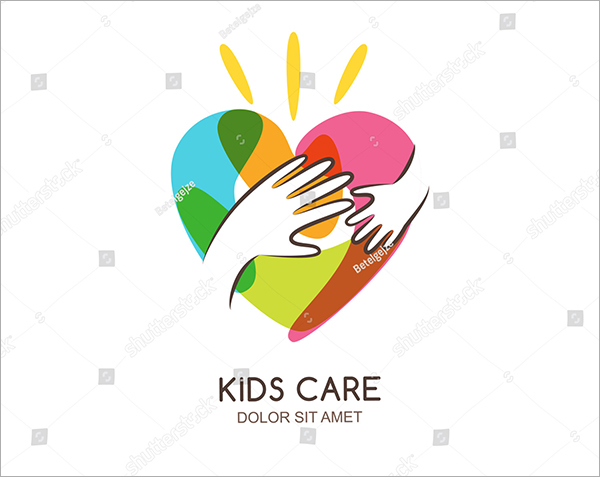 Kids Care Vector Logo Template