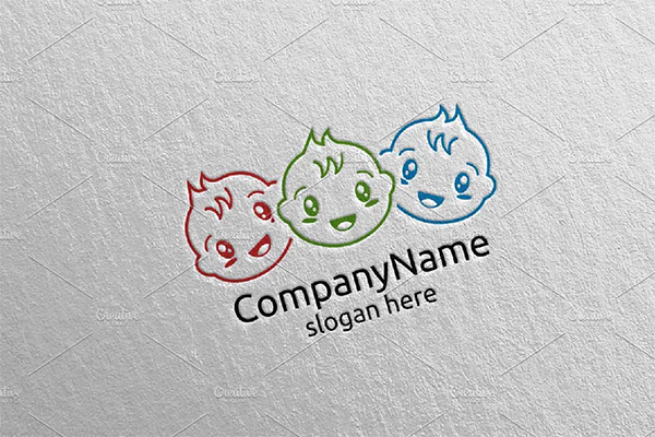 Cute Baby Smile Logo Design