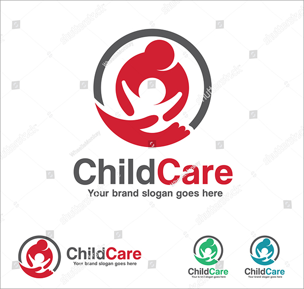 Child Care Logo Vector Template Design
