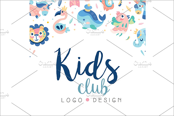 Kids Club Logo Design Template