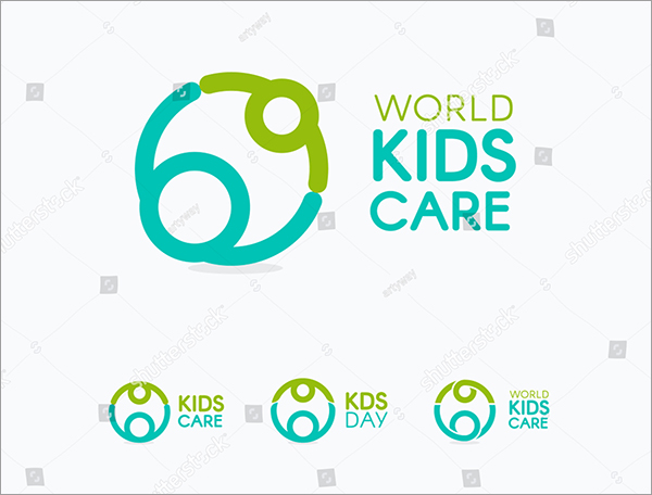 Kids Care Logo Vector Designs