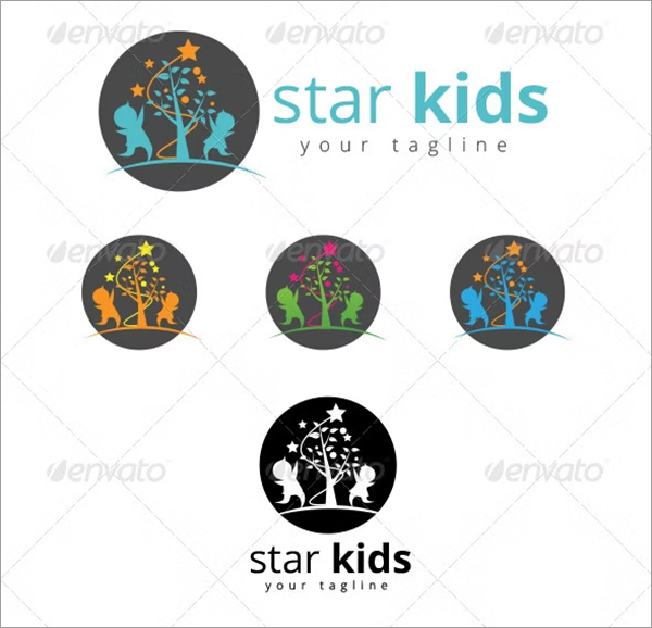 Star Kids Logo Template