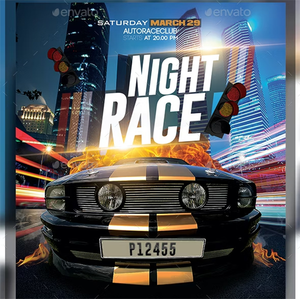 Night Race Flyer Templates