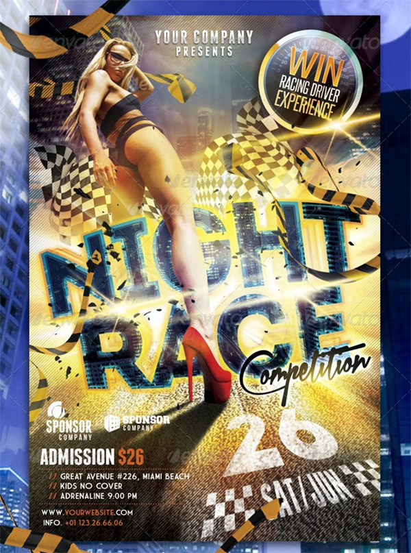 Night Race Flyer Template