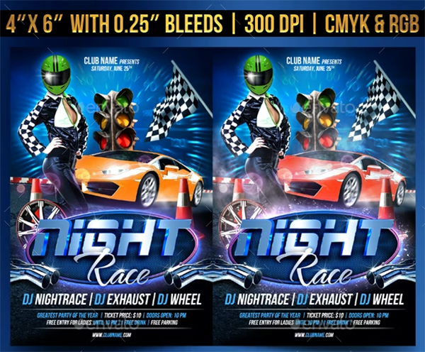 Night Race Flyer Design Template
