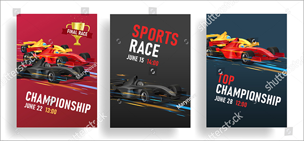 Race Night Vector Flyer Template