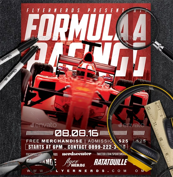 Formula Racing Championships Sports Flyer