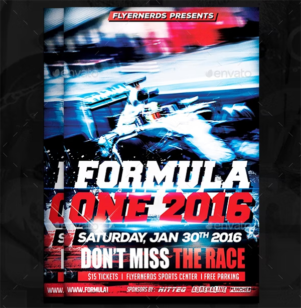 Formula One Race Sports Flyer Template