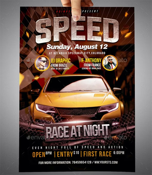 Auto Racing Flyer Template