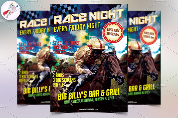 Horse Race Night Flyer Template
