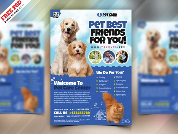 Free PSD Pet Shop Flyer Template