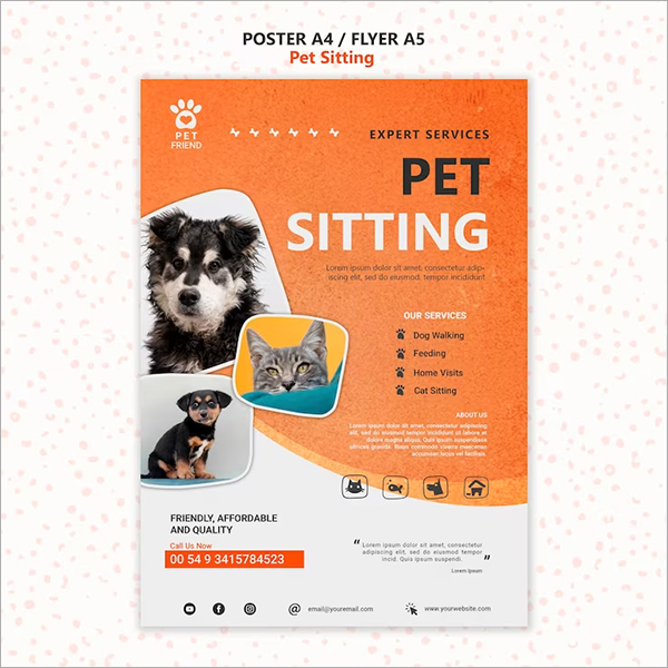 Pet Shop Flyer Free PSD Template