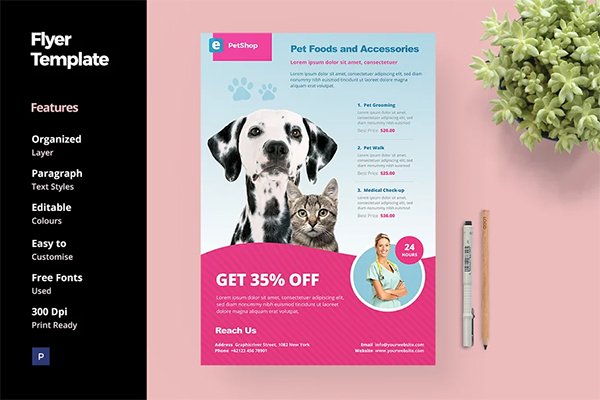 Pet Shop Flyer Commercial Template