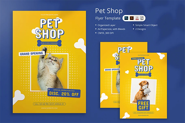 Brunom Pet Shop Flyer Template