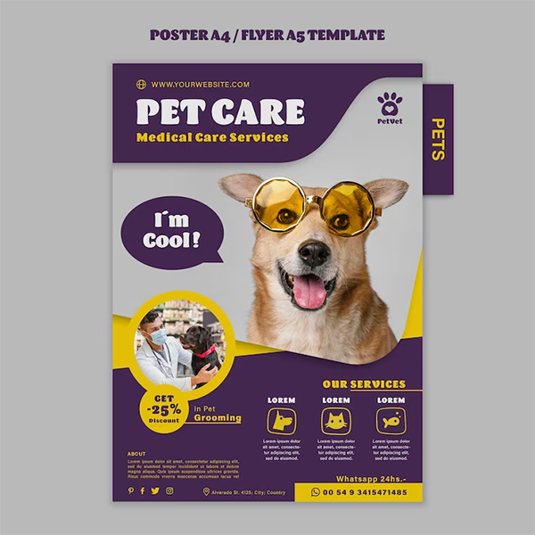 Pet Care Flyer Free PSD Template