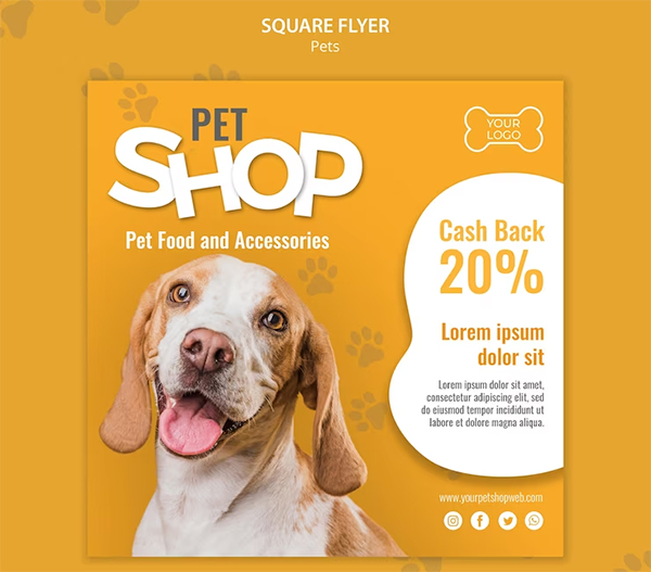 Free Pet Shop Square Flyer Template