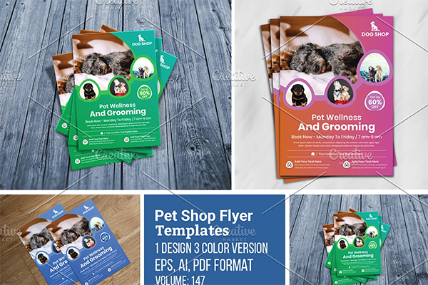 Flyer Template for Pet Shop Design