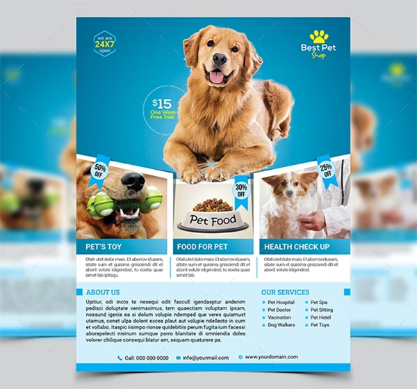 Pets Shop Design Flyer Template