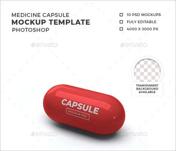 Medicine Capsule Mockup Template Set