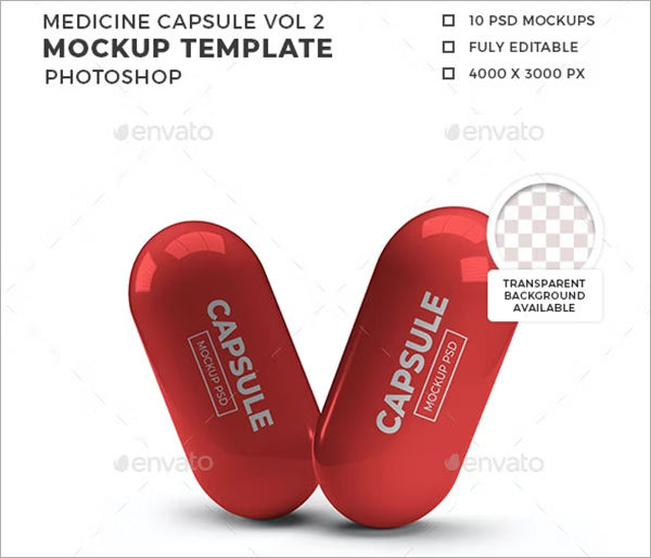 Medicine Capsule Mockup Template