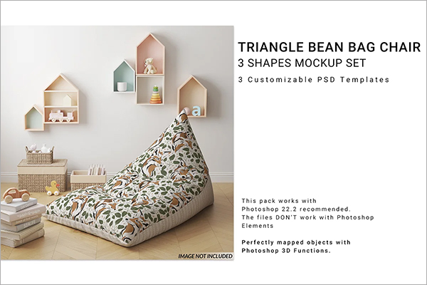 Triangle Bean Bag Chair Mockup
