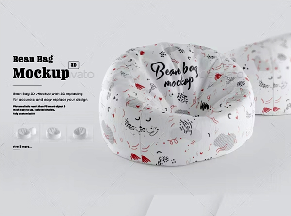 Bean Bag 3D Mockup