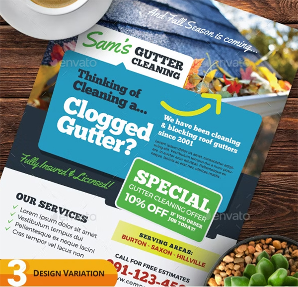 Gutter Cleaning Flyer Templates