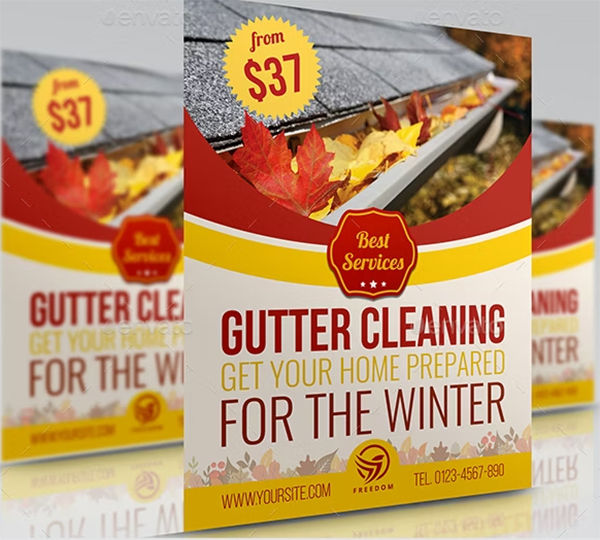 Gutter Cleaning Services Flyer Template