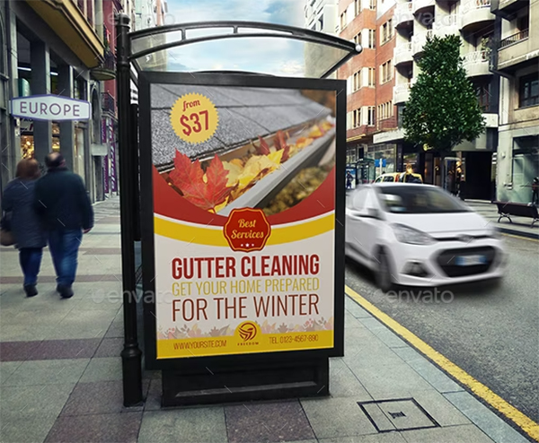 Gutter Cleaning Services Poster & Flyer Template