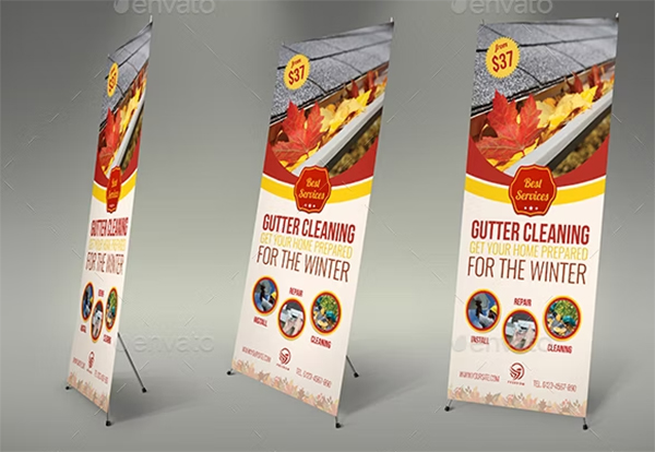 Gutter Cleaning Services Signage Banner