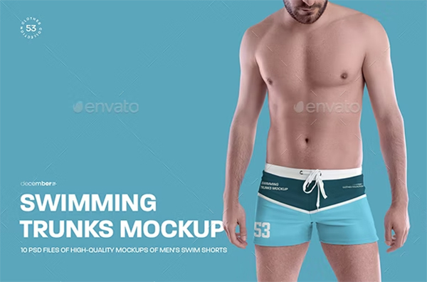 Boxer Swimming Trunks Mockups