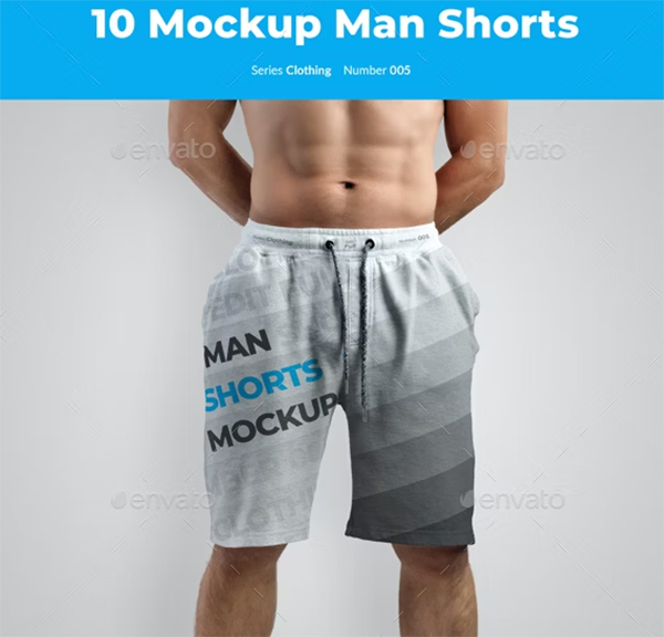 Boxer Man's Athletic Shorts Mockups