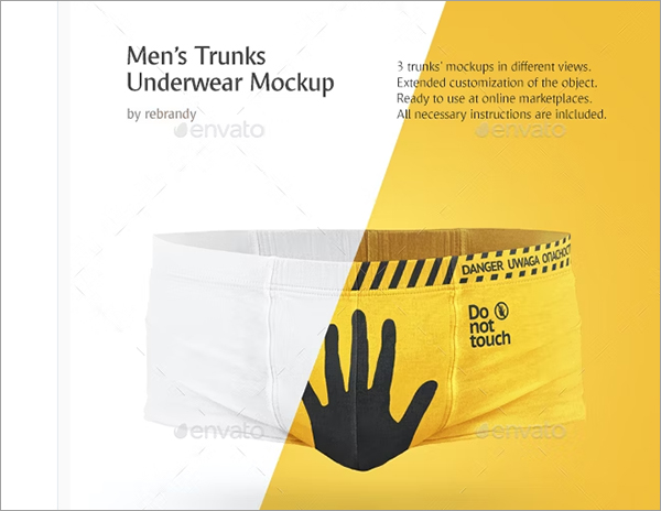 Boxer Men's Trunks Underwear Mockup