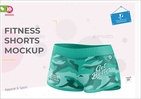 Fitness Boxer Shorts Mockup