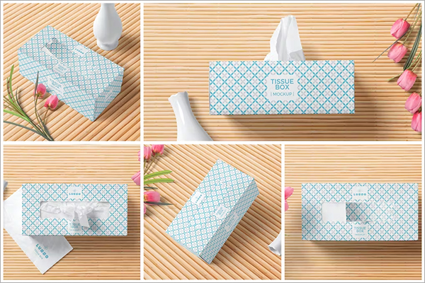 Rectangular Tissue Box Mockups
