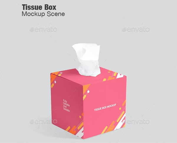 Tissue Box Packaging Mockup