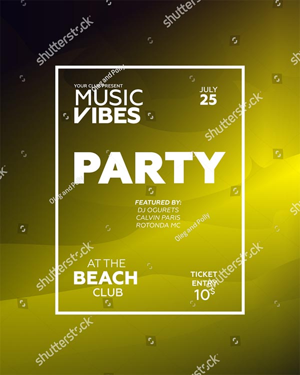 Silent Night club Vector Template