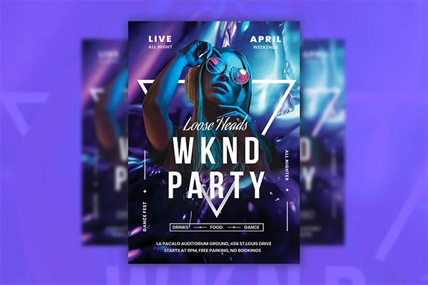 Silent Night Weekend Party Flyer