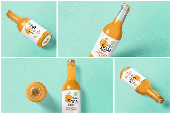 Glass Juice Bottle Mockups