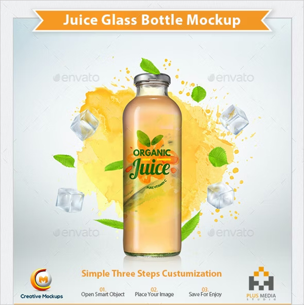 Juice Glass Bottle Mockups