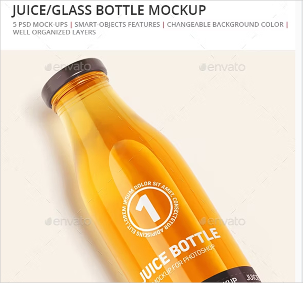 Juice Glass Bottle Mockup