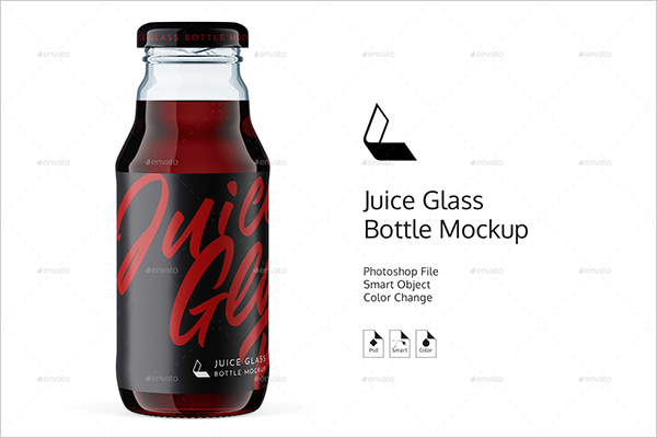 Juice Glass Bottle PSD Mockup