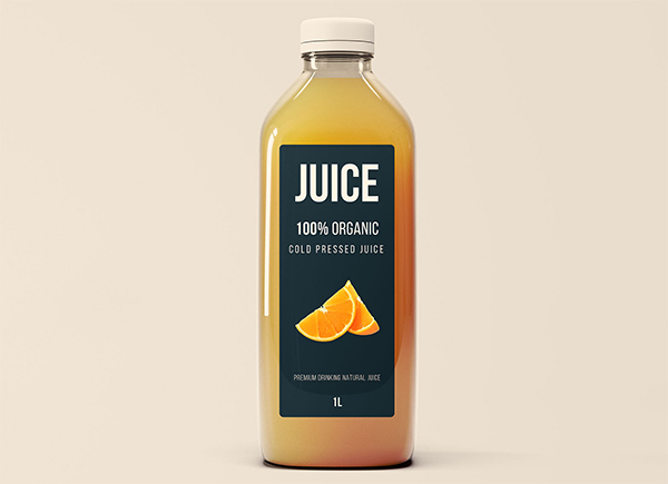 Free PSD Glass Juice Bottle Mockup
