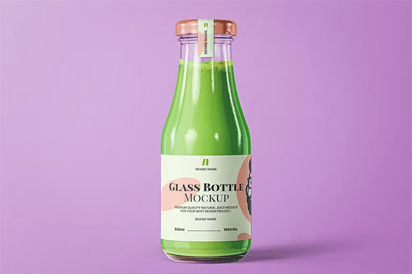 Juice Glass Bottle PSD Mockup Template